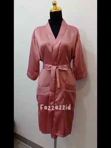 fazza22.id Gaun Kimono satin dengan bordir Bride dan bridesmaid / Kimono pengantin wedding day