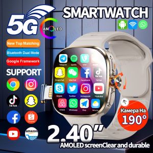 M99 Smartwatch 2.4inch Larger Amoled Screen 12 Panel Menu Smart Watch With 190° Rotating Camera 2100Mah Battery Android 10.0 OS