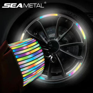 New Style Car Wheel Hub Reflective Stickers Anti Scratch Auto Body Decorative Rim Tape Strips Warning Passing For Motorcycle Bicycle