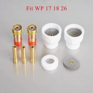 11pcs TIG Welding 12 White Ceramic Nozzle Alumina Cup Kit Torches WP17 18 26 Stubby Collets Body Gas Sets