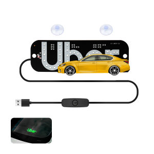 Đèn Báo LED Taxi Mới Sử Dụng Nguồn USB Cho Ô Tô 6V/12V Có Thể Lắp Đặt Lại Đèn Tín Hiệu Nhận Dạng U-BER