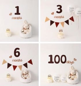Ins Style Felt Number English Birthday Props Baby 100 Days Full Moon One Year Old Photography Props Non-Woven Fabric Decorations