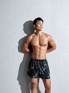 RL-YY07: 2024 New Men's Quick-Drying Double-Layer Anti-Embarrassment Plus Size Three-Point Swim Pants