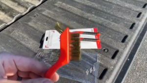 3PCS Wire Brush Set 7inch Double Sided Crevice Brush with Curved Handle Grip Rust Removal Dirt Paint