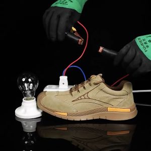 Insulation Leather Safety Shoes For Men Steel Toe Rubber Anti-smashing Anti-sparking Work Boots