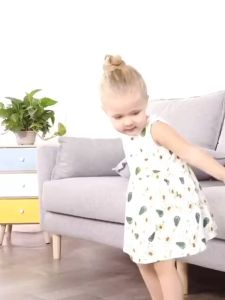 Kids & Kids Girl Summer Floral Cute Dress Sleeveless Dress Flower Avocado Unicorn Girl Suit Baby Girl Dress Cartoon Sleeveless Cartoon Kids Dresses Fashion Clothing Children Bear Unicorn Pink Petty Cute Carrot Cherry Design