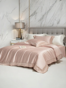 Boyang Home Textile | High-Quality Long Staple Cotton Gold Silver Jacquard Bedding Set