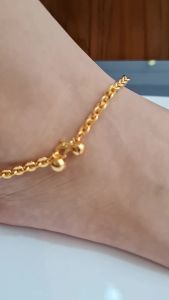 Gelang Kaki Pecah Kopi Perhiasan Import Premium Model Simple Polos GLKG039 SJ