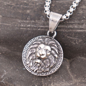Fashion Small size Lion Head Pendant for Men Women Gift Punk Rock Stainless Steel Viking Animal Necklaces Popular Biker Jewelry