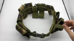 Tactical Belt Fixing Wide Belt Security Outdoor Sports Belts Tactical Guard Equipment Belt with 9 Pouches Flashlight Pouch Sets