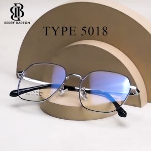 Berrybarton Kacamata Geometric Anti Radiasi Photocromic Blueray Bisa Minus Titanium Pria Wanita 5018