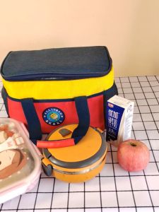 กระเป๋าใส่กล่องข้าวสำหรับเด็กนักเรียน กระดาษทิชชู่อัดหนา กระเป๋าขนส่งเย็น กระเป๋าใส่กล่องข้าวแบบทันสมัยสำหรับผู้สูงอายุในช่วงฤดูร้อน