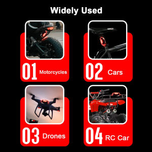 4/2PCS Motorcycle Lights Led Aircraft Strobe Lights Anti-collision Warning Light with USB Charging 7 Colors Turn Signal Indicator