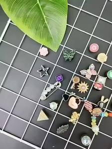 Metal jibbitz cross Shoe Buckle Texture Alloy Gemstone metal Bow DIY clog Shoe Accessories