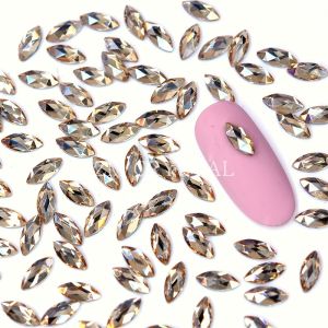 Champagne Colored Champagne Nail Drill Flat Bottom Super Shiny Nail Art DIY Drill Bright Water Diamond Glue for Nail Decoration