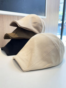 หมวกเบลาส์สไตล์ฮ่องกงย้อนยุคแฟชั่นฤดูใบไม้ผลิและฤดูใบไม้ร่วงสำหรับผู้หญิง หมวกเบลาส์ทรงปากเป็ดแบบอเนกประสงค์สำหรับทุกฤดูกาล