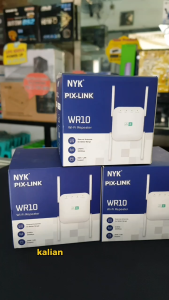 NYK WR10 Repeater Wi-Fi Multifungsi Putih - Kecepatan Tinggi 300Mbps dengan 4 Antena Eksternal