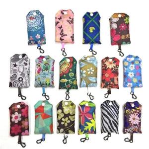 3 PCS Printed 190T Polyester Bag - Foldable Shopping Bag & Phone Storage Pouch Random Color