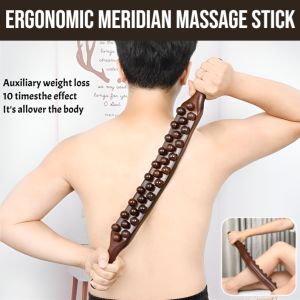 53 Ergonomic Meridian Massage Stick Three Rows Of Upgraded Massager  Meridian Scraping Point Stick Body Meridian Massager Fatigue Removing Relax Muscle