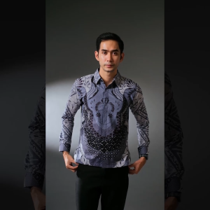Batik Handara - Basura II Abu Kemeja Pria Furing Erro