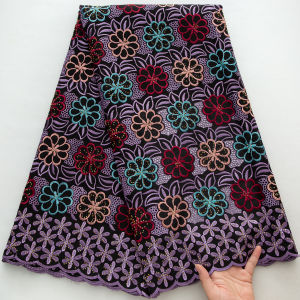 Vải Ren Cotton Thêu Hoa Màu Pháp Chất Liệu Chiffon Thụy Sĩ Dùng Cho Váy Dạ Hội Ren Nữ S4601 Thân Thiện Với Môi Trường