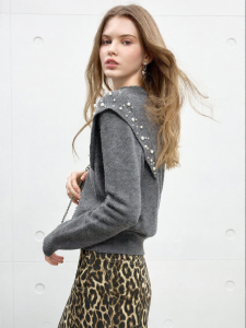 Juicy Couture | Wool Pearl-Decorated Sweater