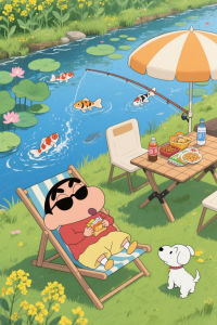 Kayou | DIY Crayon Shin-chan Summer Town Landscape Diamond Painting Modern Wall Decoration for Living Room and Bedroom
