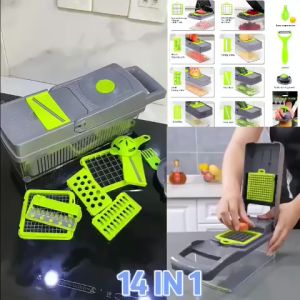 Bộ dụng cụ nạo rau củ quả đa năng có nắphộp tích hợp dao cắt thái gọt nạo bào sợi rau củ quả kiểu hạt lựu tiện lợi