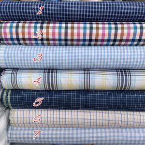 Kain cotton combed yarndet italy motif kotak bahan kemeja pria dan wanita