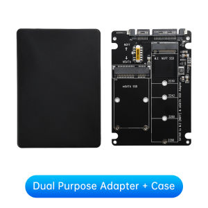 Aideepen | M. 2 Solid State SSD to SATA 3.0 External Hard Disk Box NGFF MSA to Serial Port Adapter Dual Use 2-in-1 Adapter Board