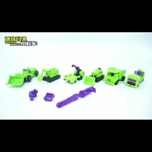 MINI Devastator 6 in 1 Transformation Model Action Figure Robot Plastic 22CM Bumblebee Optimus Prime Hercules Yellow Hercules Green Requires assembly For ages 5-15 Gift Christmas & Birthday Gift