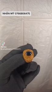 Nhẫn Mỹ Nam Mạ Vàng 18k Đính Đá Màu Đen n02