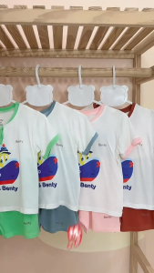 Bộ cộc tay cổ trụ BENTY in hình thuyền BT037 chất thấm hút mồ hôi đồ trẻ em cao cấp