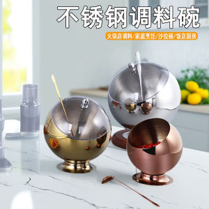 Stainless Steel Condiment Bowl Small Dish Restaurant Self-Service Buffet Sauce Bowl Bar Snack Bowl Restaurant Condiment Jar