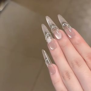 【Ice White Rose】Dây Chuyền Móng Tay Dài Pure Desire Moonlight Glass Bead Cats Eye Dây Chuyền Móng Tay Thiết Kế Sang Trọng