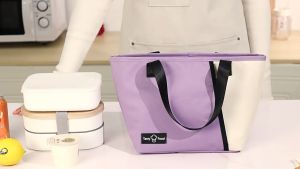 Portable Thermal Lunch Box Tote Bag Bento Handbag Insulated Bag Student Work Meal Lunch Bag Beg Makanan Cantik 手提饭盒袋