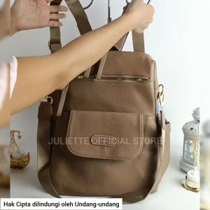 Tas Wanita Ransel JP08 Tas Gendong Laptop Backpack Kuliah Batam Cewek Grosir Fashion Murah Kulit Sintetis PU Polos