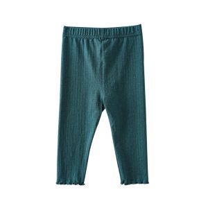 Breathable Elastic Lace Trimmed Capri Pants For Girls