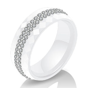 High Qulity Women Jewelry Ring Wholesale Black And White Simple Style Comly Crystal Ceramic Rings for Women