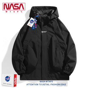 NASA WTAPS Flagship Store: American-Style Waterproof Hooded Jacket for Men and Women—Loose-Fit Solid-Color Spring/Fall Couples Hiking Jacket