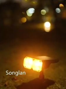 Led Solar Outdoor Light Waterproof Garden Solar Energy Warm Light White Light Two-color Garden Lawn Landscape Plug-in Lamp Waterproof Wall Light for Outdoor Garden Driveway Decoration Street Lamp