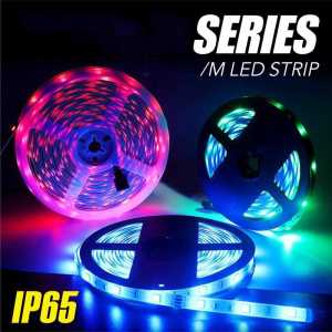 LED RGB Strip 2835 300 LED 5 Meter with Remote Control Lampu Hemat Energi Tahan Air IP65 MRTOPELE - 7CLL0QMC