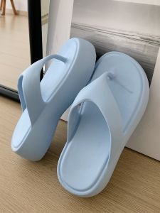 EVA Material Comfortable Flat Heel Thong Slippers Womens Summer Beach Holiday Anti-slip Fairy Style Sandals Outdoor Wear