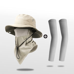 3pcs Hats face masks and ice silk sleeves sunscreen fishing hats fisherman hats suitable for outdoor activities and work