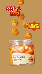 Combo 2 hộp Macca Vị Mật Ong thơm dịu và Macca vị Tomyum chua cay độc đáo hộp 100gr