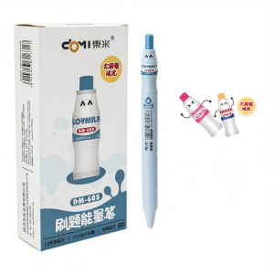 DONGMI | Milk Bottle Styled Push Action Cute Yogurt Bottle Quick Dry Ballpoint Pen 605