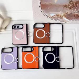 Ốp Điện Thoại iPhone Duo 18-Fold Tích Hợp Sạc Không Dây Magsafe Chất Liệu Giả Da Có Vòng Xoay Và Nắp Bảo Vệ Bản Lề Kèm Khóa Từ Tính