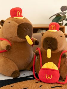 Ugly Cute Capybara Plush Toy Childrens Doll Hat Backpack Water Stuffed Dolls Gift for Girlfriend Potato Chip Mascots