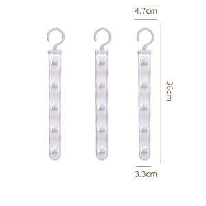 Multi-Layered Five Linked Clothes Hanger with Connecting Hook Home Wardrobe Space Saving Storage Multi-Functional Student Dormitory Plastic Hanger