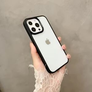 Ốp Điện Thoại Hàn Quốc Thời Thượng Màu Xanh Dương Nền Đen Chấm Bi Dành Cho iPhone 17/16/15/14/13/12/11 Pro Max XR/XSMAX/7/8 PLUS Phong Cách Y2K Chất Liệu Nhựa Chống Bụi